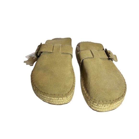 New Haute Hippie Aria 100% Suede Buckle Espadrille Mule Clogs Casual Size 8.5 - Picture 1 of 10